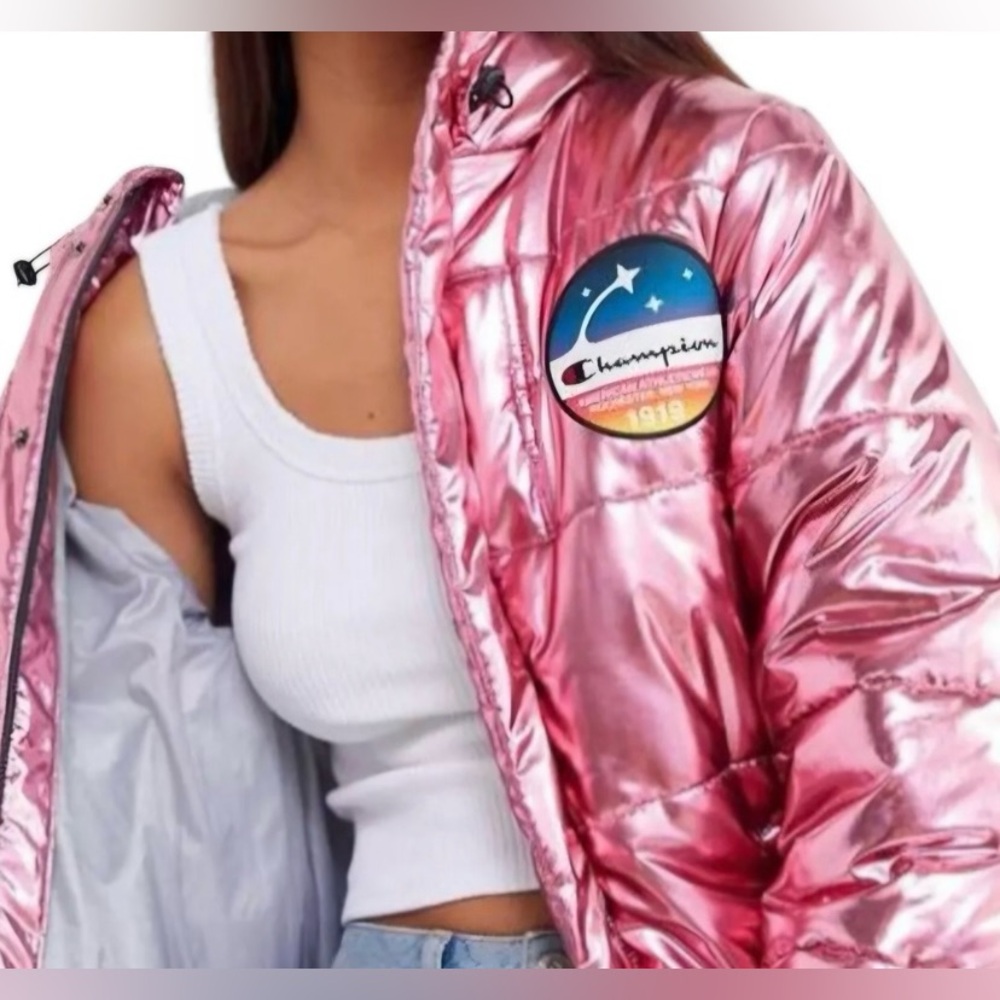 Champion Women's Shimmering Pink Puffer Coat